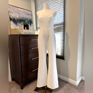Woman's French Connection Cream Wide Leg Jumpsuit. Size 8
